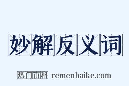 妙解反义词是什么意思的图片